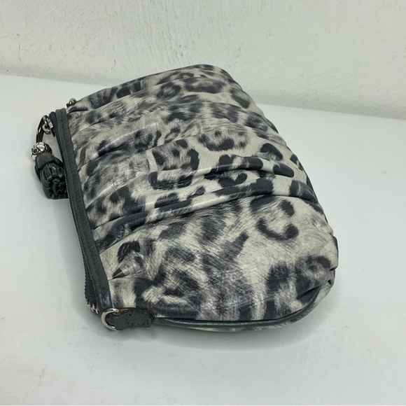 BRIGHTON Cosmo Cat Crossbody Clutch Leopard Print Black Grey Removable Strap - Picture 9 of 15